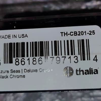 Sealed Thalia Azure Seas inlay Deluxe Black Chrome Guitar Capo image 5