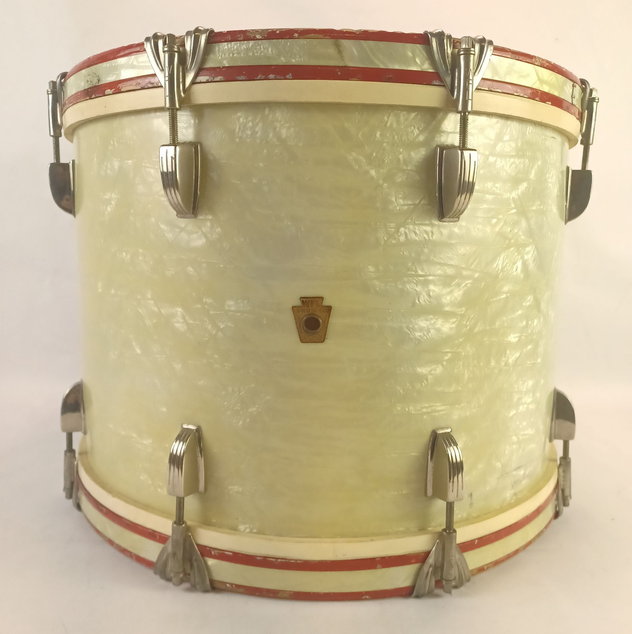 WFL Ludwig 12x17" WMP #977 Tenor Tom Drum Super Classic White Marine Pearl-Hoops — main photograph