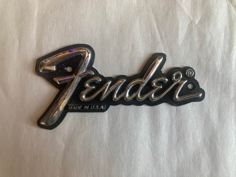 Fender Metal Amp Logo Badge Plate 1980s? - Chrome image 1