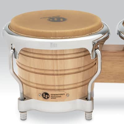 LP LP201AX-2 7-1/4" and 8-5/8" Bongos - Natural with Chrome Hardware image 4