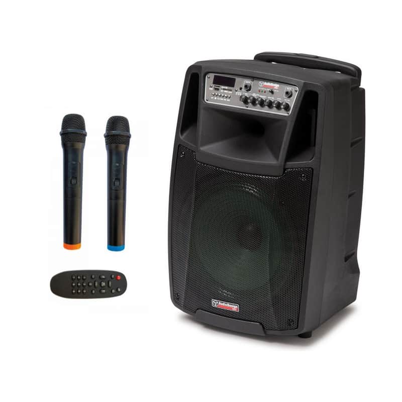 Audiodesign Pro M2 12W/L - Cassa Attiva a Batteria con 2 Radiomicrofoni UHF image 1