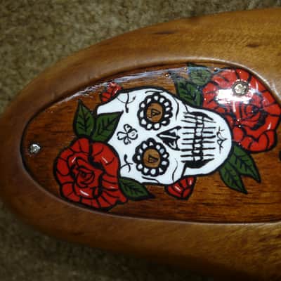 custom unique stock, Firebird R slab guitar,"Skulls&Roses",,handpainted+carved,collector item trades image 21