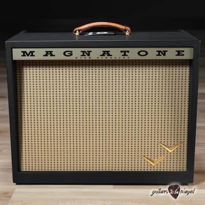 Magnatone Panoramic Stereo 12+12W Vibrato 2x10” Combo Amp – Black w/ Black Grill image 2