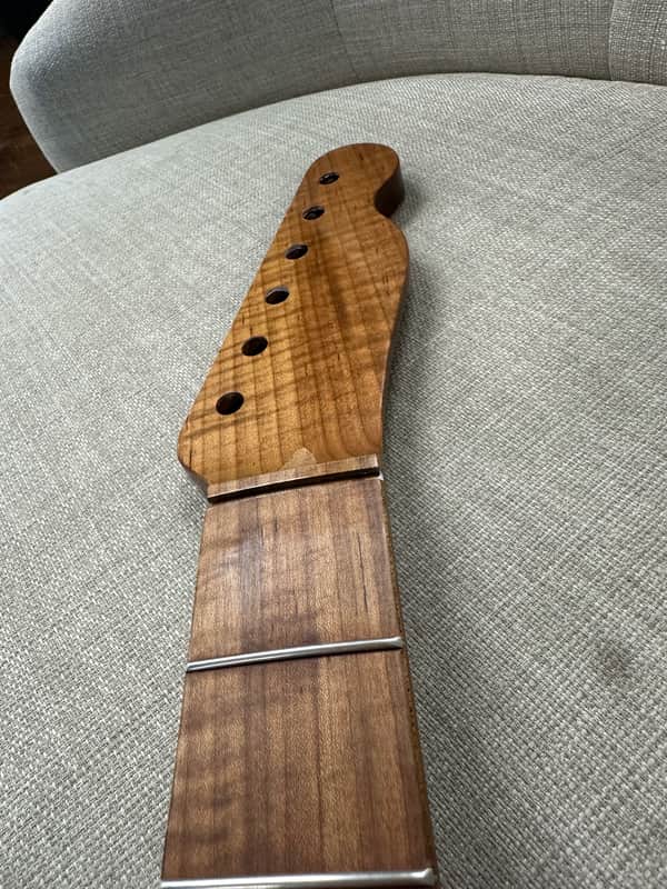 Allparts - TMO-VCRF - Nitro Roasted Flame Maple V neck Telecaster image 1