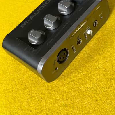 M-Audio Fast Track USB audio interface, ideal for basic home recording of vocals or guitar. Simple plug-and-play setup, compact design, and compatible with Mac/PC. image 3