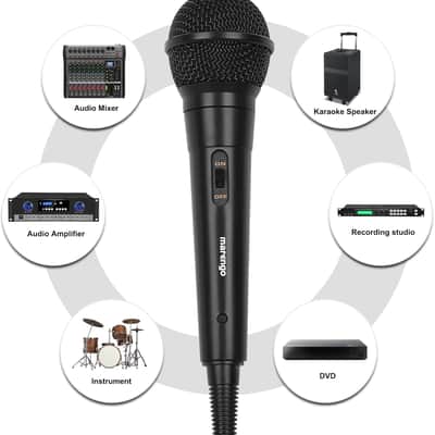 Handheld Wired Microphone, Cardioid Dynamic Vocal Mic with 13ft Cable and ON/Off Switch, Ideally Suited for Speakers, Karaoke Singing Machine, Amp, Mixer image 3