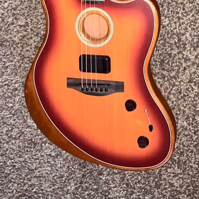 2021 Fender American Acoustasonic Series Jazzmaster electric acoustic guitar made in the usa sunburst image 1