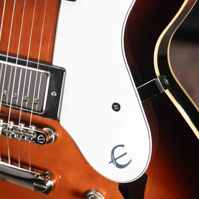 Epiphone Bonehead Signature Riviera Semi-Hollow Electric Guitar - Dark Tobacco Sunburst with Hardshell Case image 12