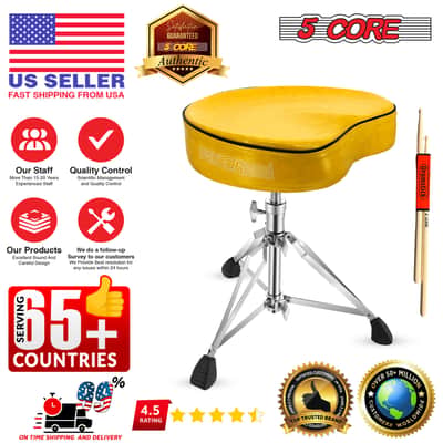 5 Core Drum Throne 4" Padded Saddle Seat Heavy Duty Adjustable Drumming Chair image 11