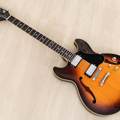 1987 Yamaha Super Axe SA-1800 Vintage Carved Top Semi-Hollow Guitar Brown Sunburst w/ Spinex Humbuckers, Case image 9