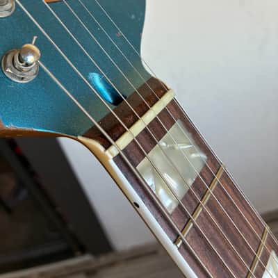 YouTube Vid in description Novo Serus J Lake Placid Blue over 64 sunburst binding electric guitar p90 case image 11