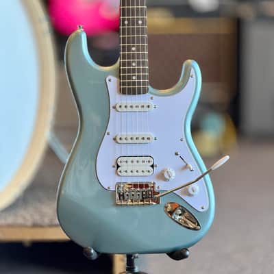Squier by Fender Affinity Series Stratocaster Junior HSS Electric Guitar, Ice Blue Metallic image 1