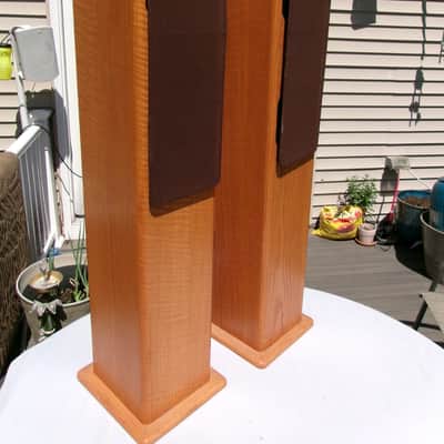 Pickup Mass - Vintage Focal Tower Speakers w Custom Solid Oak Cabintets France image 2