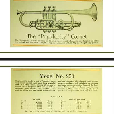 Buescher True Tone Model 250 (very rare) Bb and A Cornet (Popularity Model) (1928) SN 247989 (Silver plated)(gold wash bell) image 19