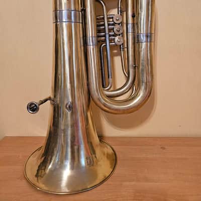 Tuba “Bb" Soviet 3 Valves Brass Pipe Wind Instrument Horn USSR Vintage and Rare image 5