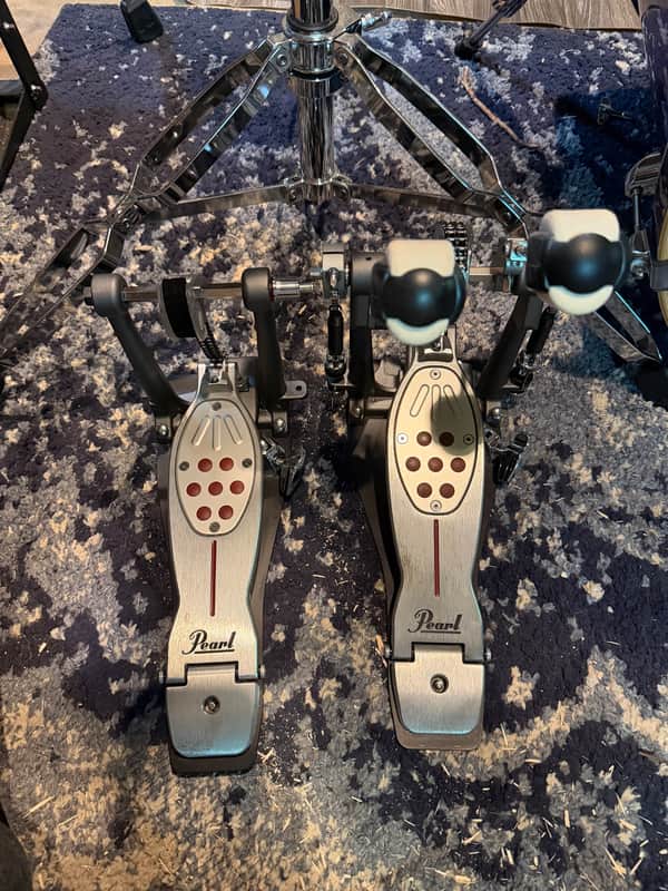 Pearl P2052C Eliminator Redline Chain-Drive Double Bass Drum Pedal 2010s - Silver / Black / Red image 1