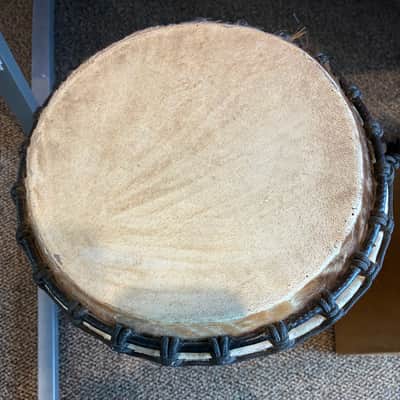 Hand-Carved Rope-Tuned Djembe Drum w/ Natural Goatskin Head (West African Style) image 2