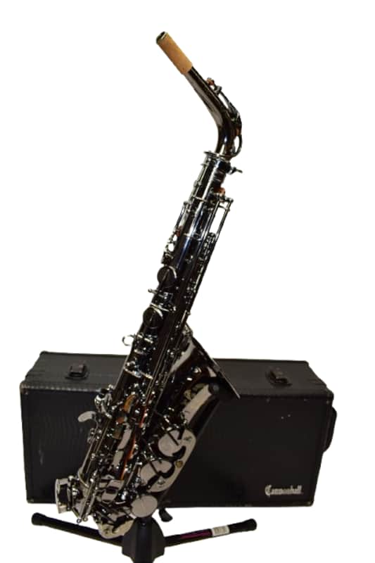 Cannonball A4 Big Bell Stone Series Standard Alto Saxophone, Polished Black Nickel w/ Case image 1