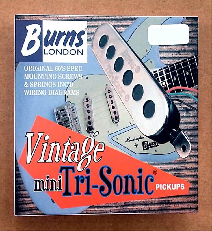 Burns of London Mini Tri-Sonic Pickups for Stratocaster New Chrome image 1
