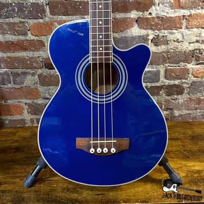 Economy Acoustic Electric 4-String Bass (2010s - Blue) image 1