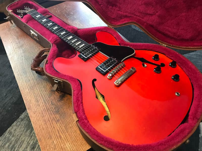 1999 Gibson ES-335 Limited Edition Translucent Red Ebony Fingerboard P-94s OHSC Professionally Repaired Headstock