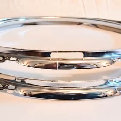 UNMARKED SNARE DRUM HOOPS SET 13"/8L - CHROME - FREE SHIP TO C-USA! image 8