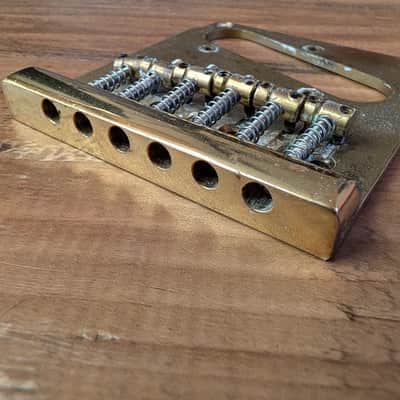 Schecter Telecaster Style Brass Guitar Bridge Complete W/Saddles Vintage 1970s image 6