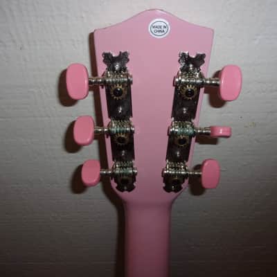 Barbie Mattel Kids Size Girls Acoustic Guitar and Pink Strap small body sounds like a Ukulele 2005 image 6