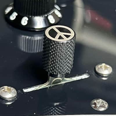 Kinnatone PEACE SIGN Stainless Steel knurled 3 or 5 way Blade style Switch Tip. For Strat or Tele image 4