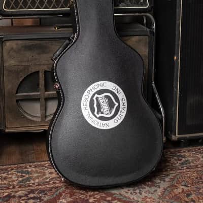 National Style 1 Baritone Tricone Resonator, Slimline Pickup - Antique Brass with Hardshell Case image 16