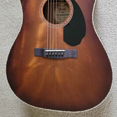 Fender PD-220E Dreadnought Acoustic Electric Guitar, Aged Cognac Burst, Hard Shell Case image 1