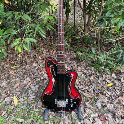Immagine 1967 Ampeg AEB-1 - Electric Scroll Bass - Black/Red Sunburst - #609 of 750 - OHSC - 20
