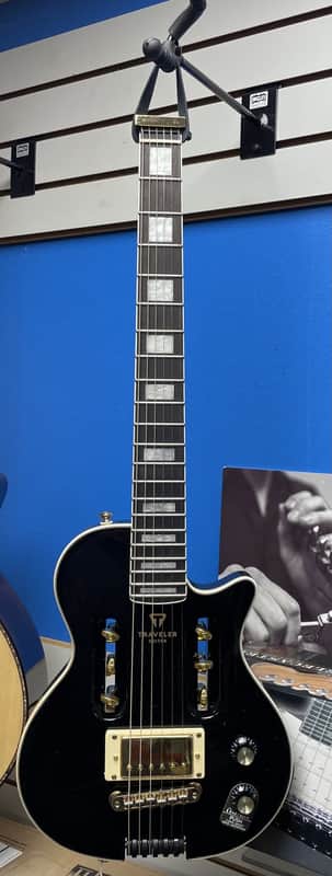 Traveler EG-1 Custom Black 6-String Electric Travel Guitar w/ Gigbag image 1