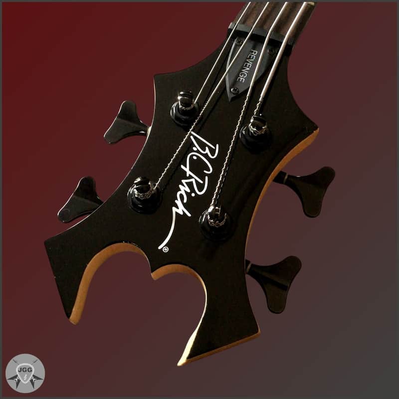 B.C. Rich Warlock Revenge 4-String Bass Guitar – White Blood