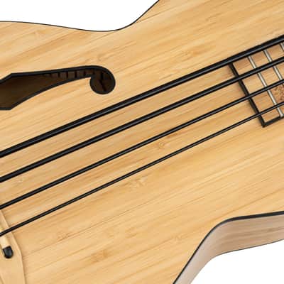 Ortega RUNAB-UB Bamboo Series Solid Bamboo Top & Neck Short Scale 4-String Acoustic-Electric Uke Bass w/Deluxe Gig Bag image 11