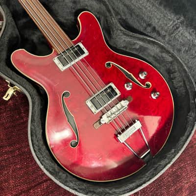 Yamaha SA-70 Short Scale Bass Guitar - Fretless - Semi Acoustic - Jumbo Hard Case - 1969 image 1
