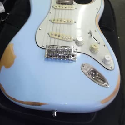 Vintage V-6 Strat style 1995-2020 Blue Road Worn image 1