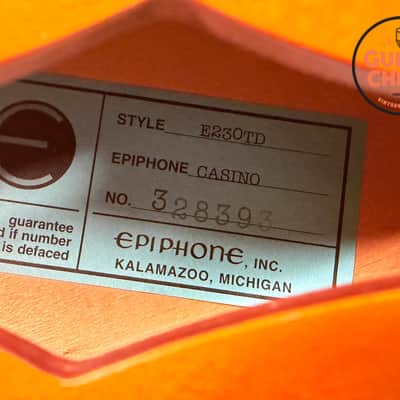 1998 Epiphone USA John Lennon 1965 Casino Limited Edition #1794 of 1965 w/ OHSC + COA image 13