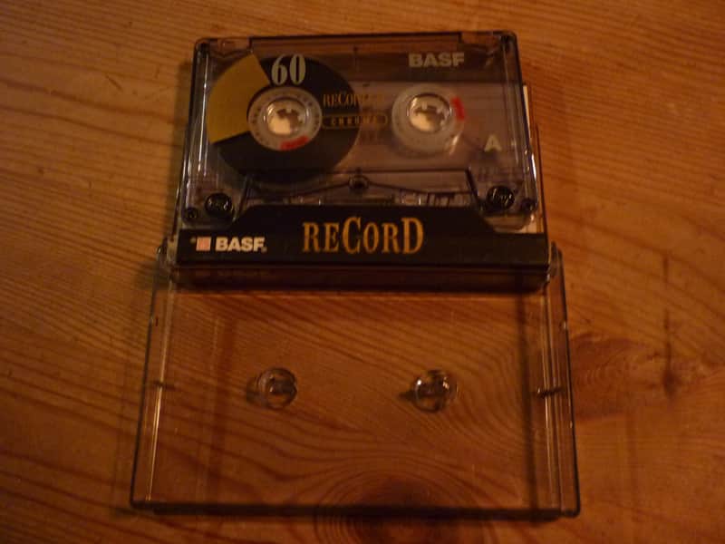 BASF 60 min CrO2 audio tape cassette for analog recording recorded once and erased image 1