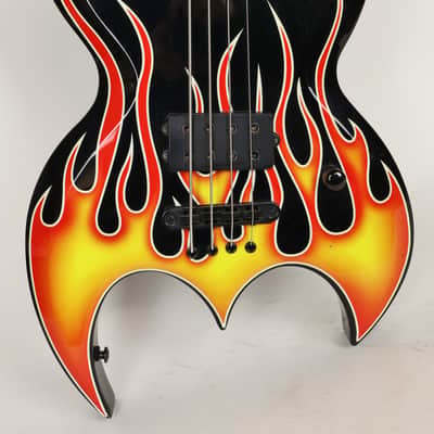 Brownsville New York Bat Electric Bass Guitar Hot Rod Flame w/ Gig Bag image 2