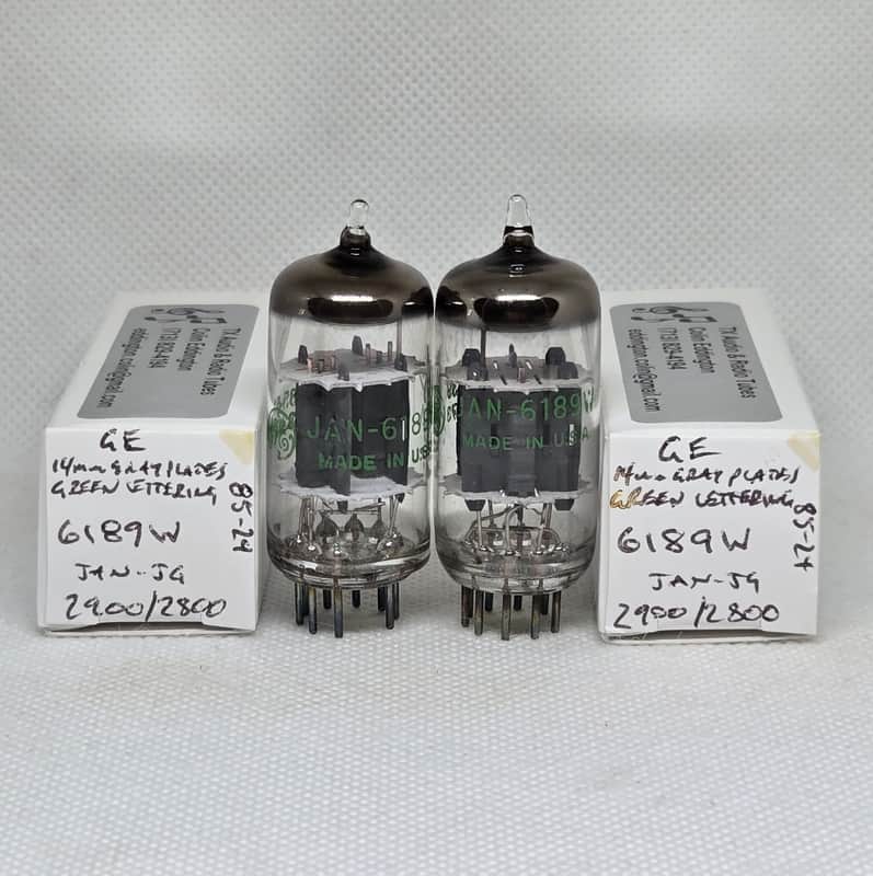 GE JAN 6189W Very Well Matched Pair (3.4%) NOS 12AU7 ECC82 6189 image 1