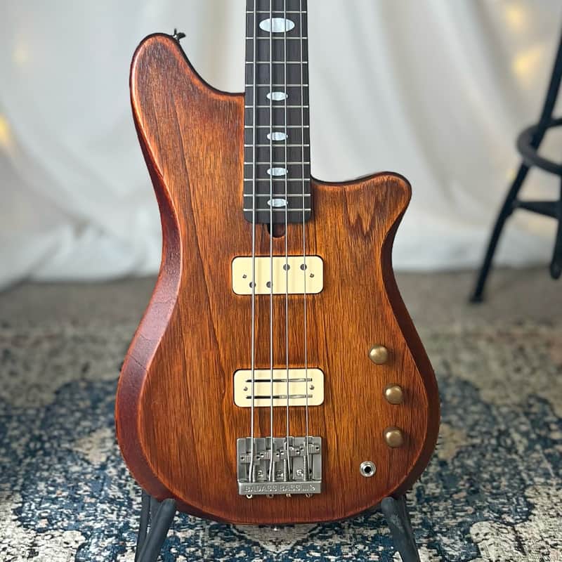 Offbeat Guitars "Hope" 30" Short Scale Bass in Cayenne on Carved Top Spanish Cedar, TV Jones Thunder'Mag/Thunder'Blade Pickup Set, Leo Quan Badass Hardware image 1