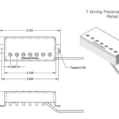 Seymour Duncan Invader 7 String Humbucker Flat Black Metal Covers Passive Guitar Pickup Set image 2