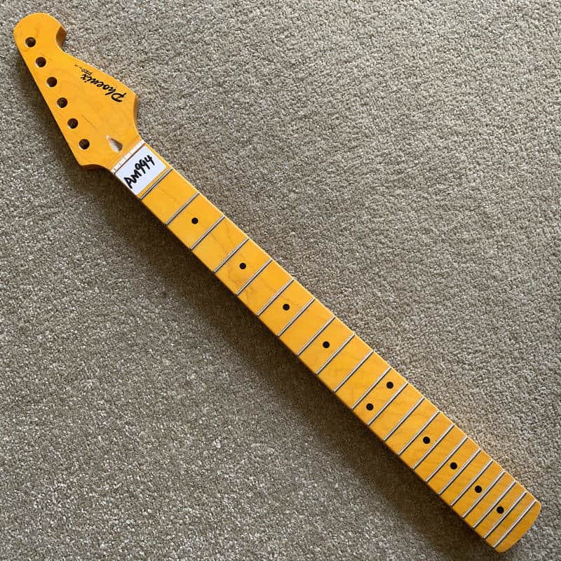 Yellow Guitar Strat Style Maple Wood Neck, 22 Frets Fingerboard image 1