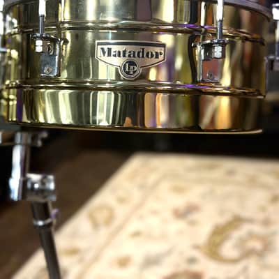 Latin Percussion LP 13” & 14” Matador Brass Timbale Set w/Stand image 2