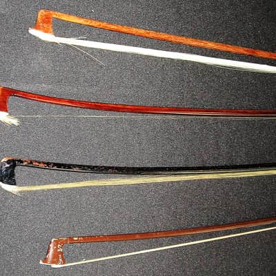 Vintage Violin Bows, German, American, Bausch, Heddon Lot of 4 image 4