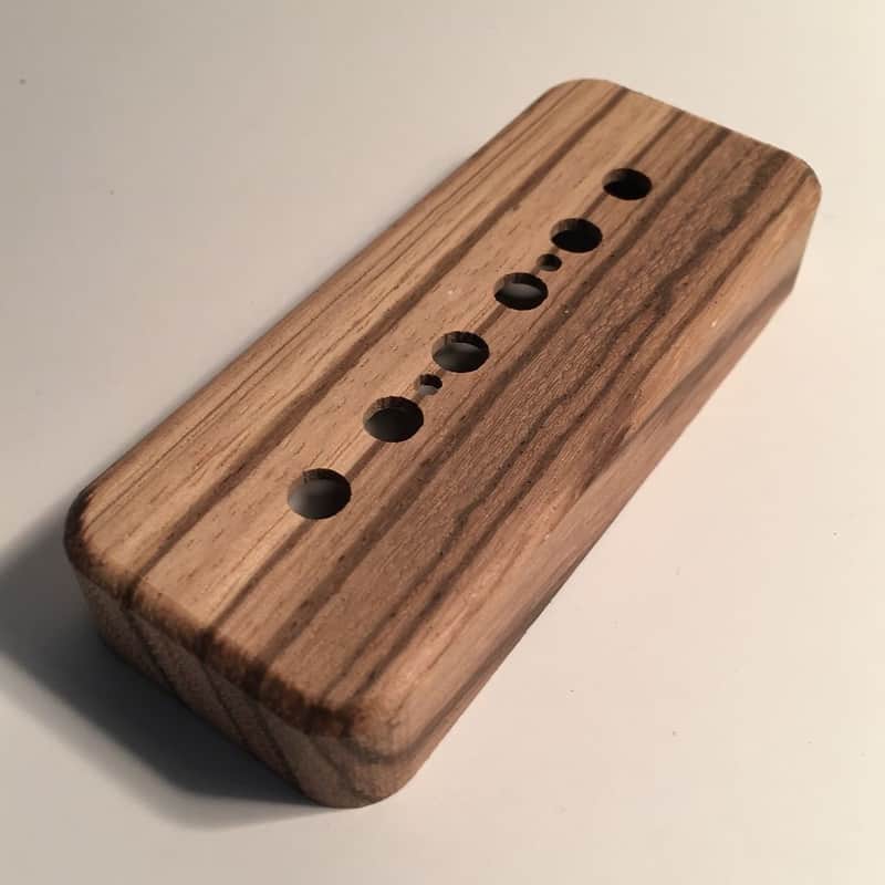 Guilford Zebrawood P-90 Pickup Cover for Bare Knuckle and others - 52mm - 1 Cover Natural Wood image 1