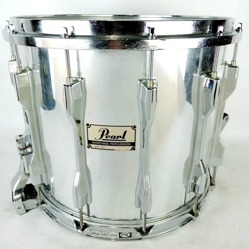 Pearl 12x14" Marching Percussion Snare Drum COW Chrome 12-Lug High-Tension Japan image 1
