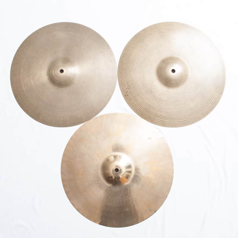 Trio of pre-serial Paiste Formula 602 14" hihats, Pair +Sound Edge (1968 to 1972) image 1