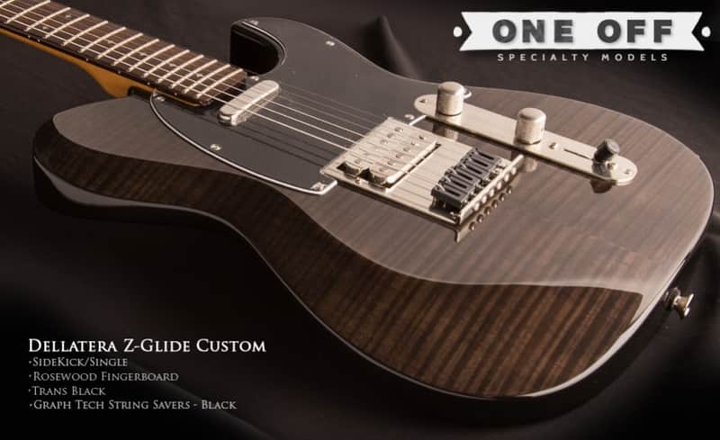Dean Zelinsky Dellatera Z-Glide Custom Flame Top Trans Black image 1